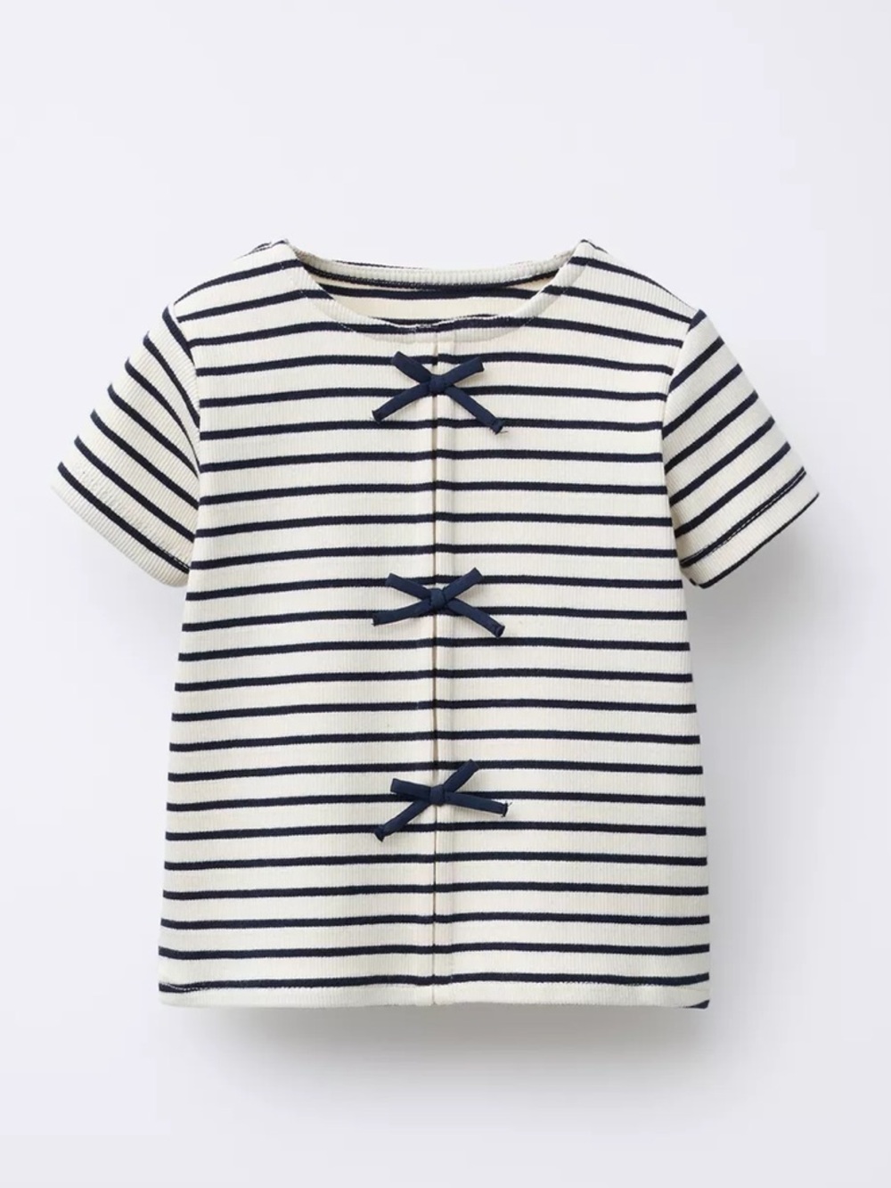 Zara Ribbed Tshirt with Bows